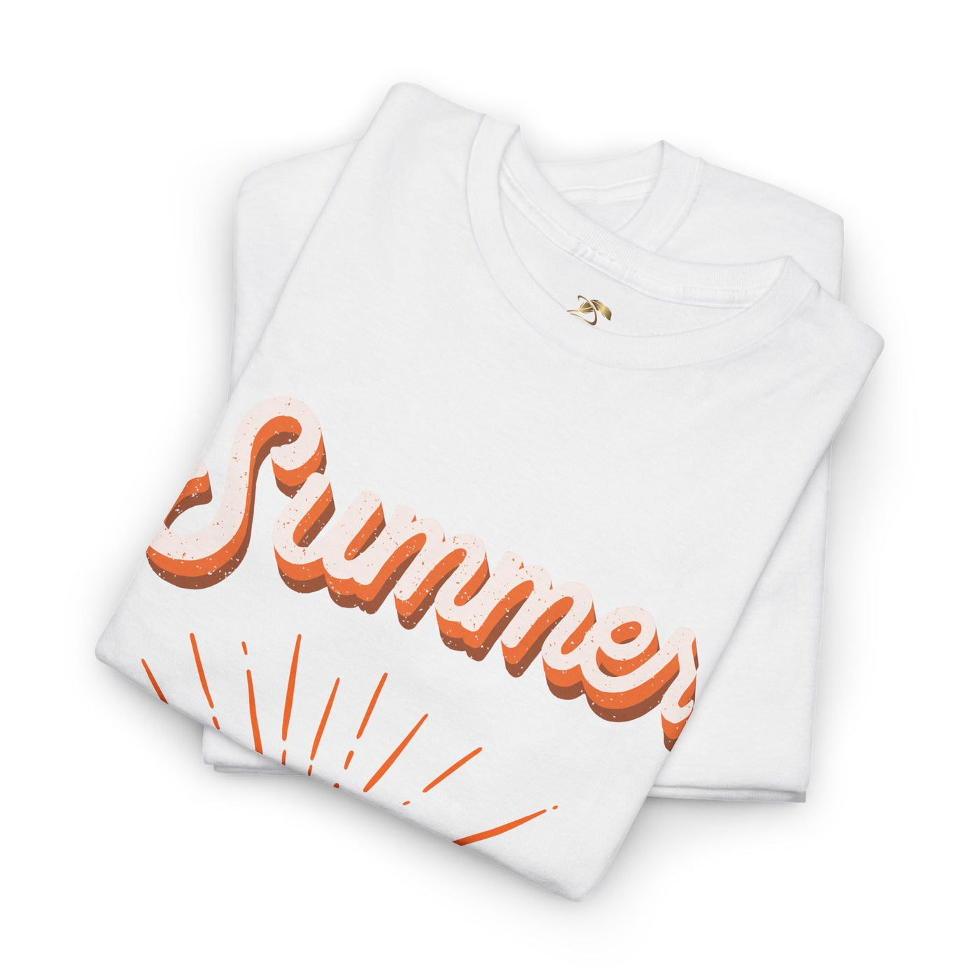 Unisex "Summer 2025" sunset T-shirt with vintage-style sun and palm graphics, perfect for tropical vacations.