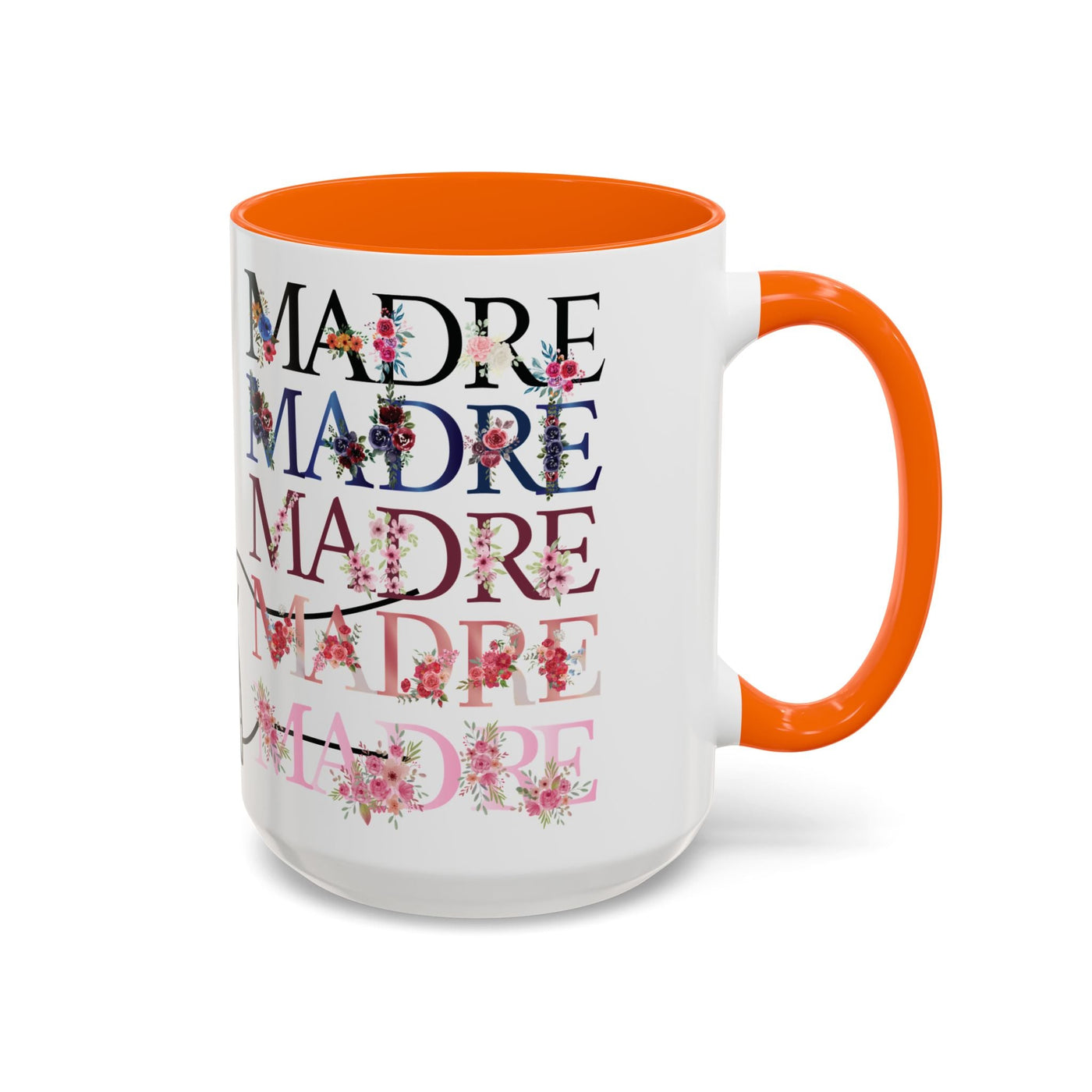 Mother's Day Mug, Accent Coffee Cup with Flowers and Names, Gift for M