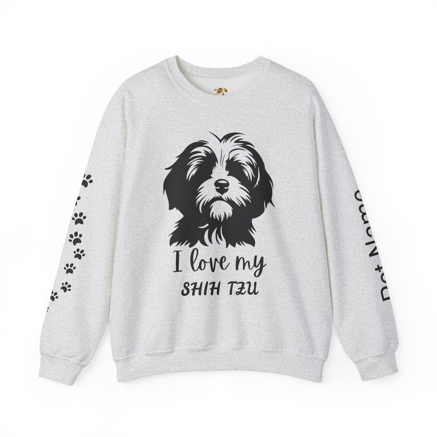 Shih Tzu Dog Lover Sweatshirt, Pet's Name Personalized Gift Idea, Frenchie Dog Owner Apparel, Custom Dog Paw Print Jumper, Comfy Crewneck