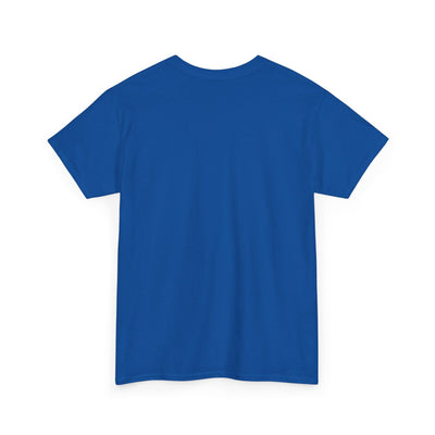 Blue 80's music lover unisex retro vintage cotton t-shirt back view