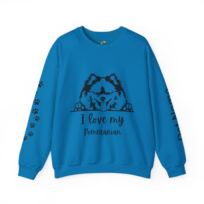 Pomeranian Lover Sweatshirt, Pet's Name Personalized Gift Idea, Pomeranian Dog Owner Apparel, Custom Dog Paw Print Jumper, Comfy Crewneck - NOTALIFY