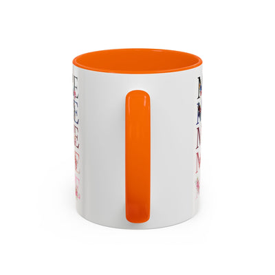 Mother's Day Mug, Accent Coffee Cup with Flowers and Names, Gift for M