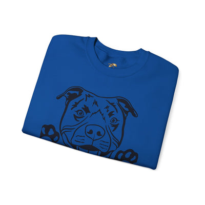 Pit Bull Lover Sweatshirt, Pet's Name Personalized Gift Idea, Pit Bull Dog Owner Apparel, Custom Dog Paw Print Jumper, Comfy Crewneck - NOTALIFY