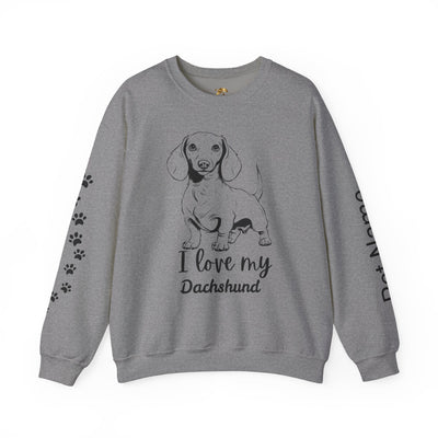 Dachshund Dog Lover Sweatshirt, Pet's Name Personalized Gift Idea, Dachshund Dog Owner Apparel, Custom Dog Paw Print Jumper, Comfy Crewneck - NOTALIFY