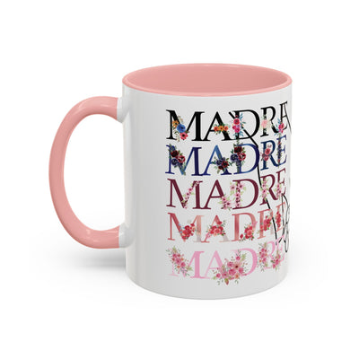 Mother's Day Mug, Accent Coffee Cup with Flowers and Names, Gift for M