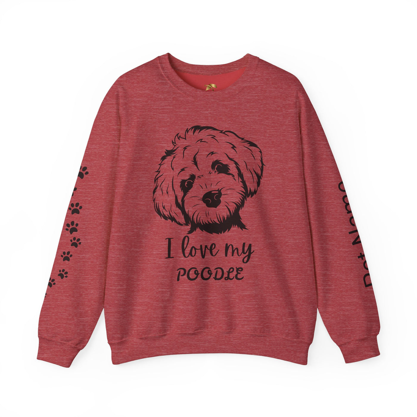 Poodle Dog Lover Sweatshirt, Pet's Name Personalized Gift Idea, Poodle Dog Owner Apparel, Custom Dog Paw Print Jumper, Comfy Crewneck - NOTALIFY