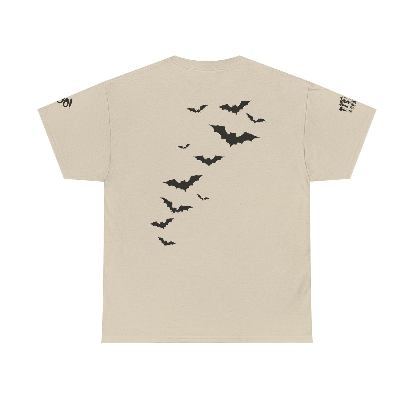 NOTALIFY Halloween Just Here for the Boo Graphic Tee, Spooky T-Shirt, Fun Fall Apparel, Unisex Halloween Tee, Gnome & Bats