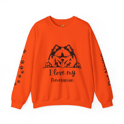 Pomeranian Lover Sweatshirt, Pet's Name Personalized Gift Idea, Pomeranian Dog Owner Apparel, Custom Dog Paw Print Jumper, Comfy Crewneck - NOTALIFY