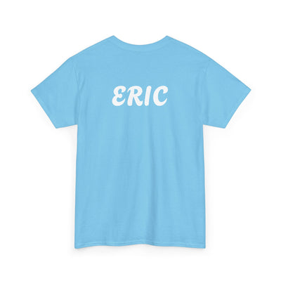 Unique "Be The Only One" barcode t-shirt in blue with a minimalist design