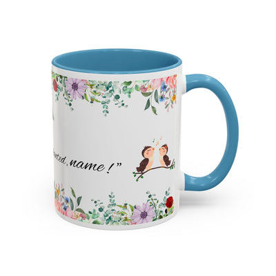 Mug, Inspirational Ceramic Cup w/ Flower Design, Bloom where you are p