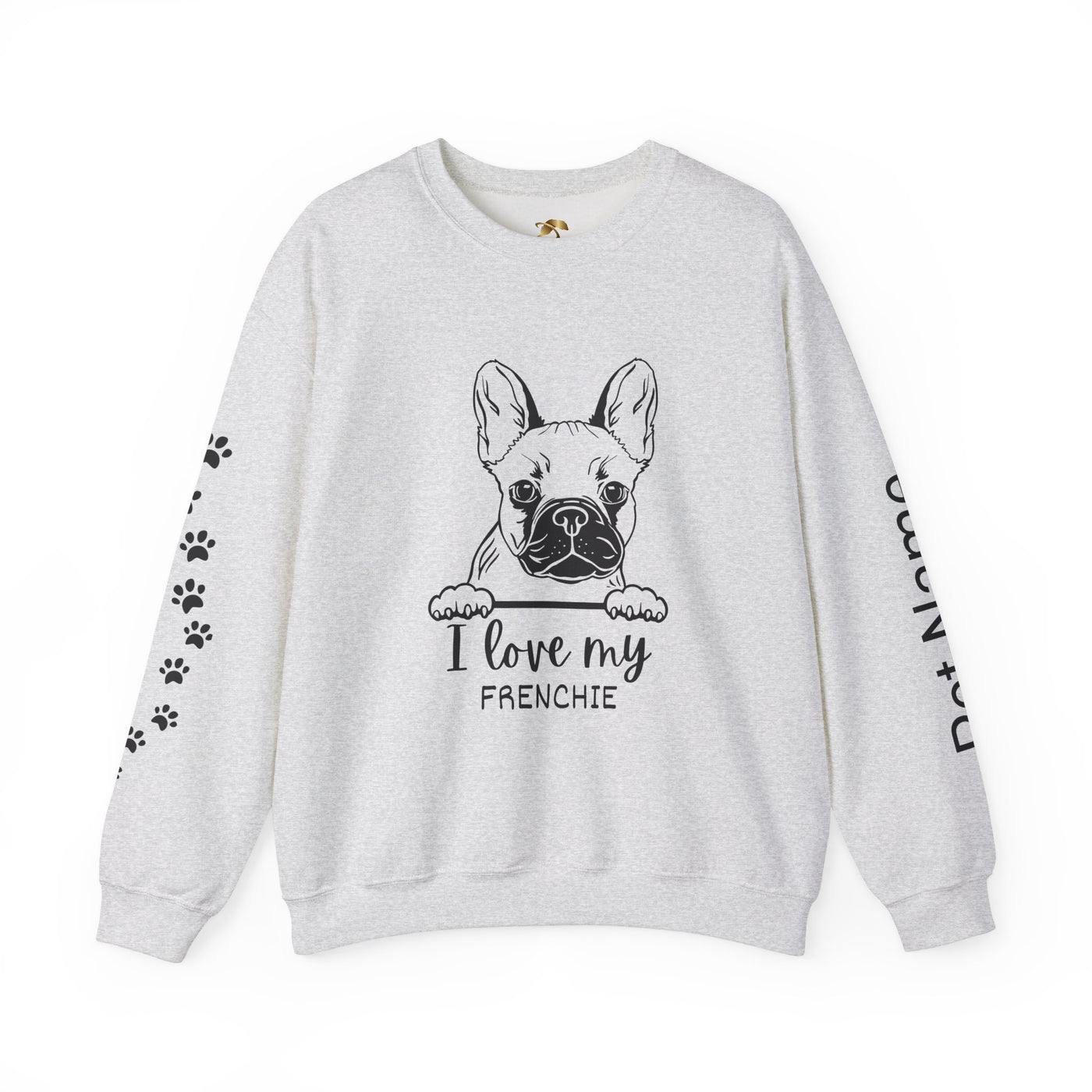 Frenchie Dog Lover Sweatshirt, Pet's Name Personalized Gift Idea, Frenchie Dog Owner Apparel, Custom Dog Paw Print Jumper, Comfy Crewneck