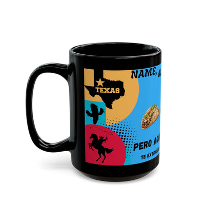 PERSONALIZED Fun Black Mug, Texas vs Miami Theme, Perfect Gift for Cof