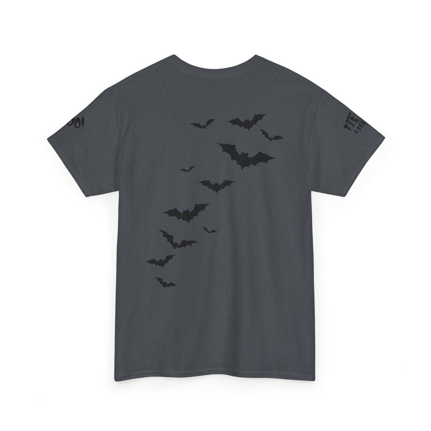 NOTALIFY Halloween Just Here for the Boo Graphic Tee, Spooky T-Shirt, Fun Fall Apparel, Unisex Halloween Tee, Gnome & Bats