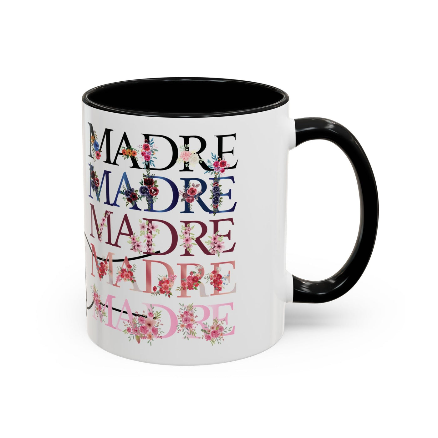 Mother's Day Mug, Accent Coffee Cup with Flowers and Names, Gift for M