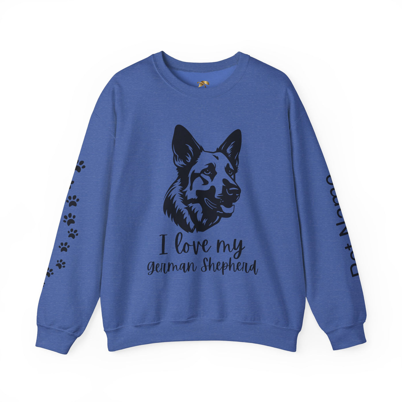 German Shepherd Lover Sweatshirt, Pet's Name Personalized, German Shepherd Dog Owner Apparel, Custom Dog Paw Print Jumper, Comfy Crewneck - NOTALIFY