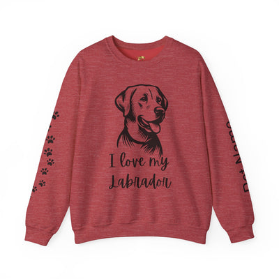 Labrador Lover Sweatshirt, Pet's Name Personalized, Labrador Dog Owner Apparel, Custom Dog Paw Print Jumper, Comfy Crewneck - NOTALIFY