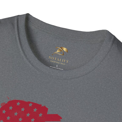 Unisex Patriotic Party Tee with USA graphic, perfect for Independence Day celebrations.