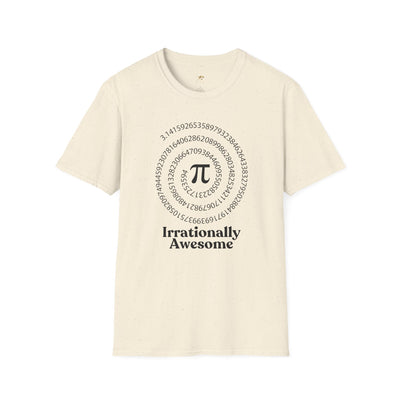 Pi Day Unisex Softstyle T-Shirt, Math Geek Gift, Irrationally Awesome 