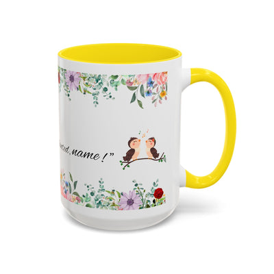 Mug, Inspirational Ceramic Cup w/ Flower Design, Bloom where you are p