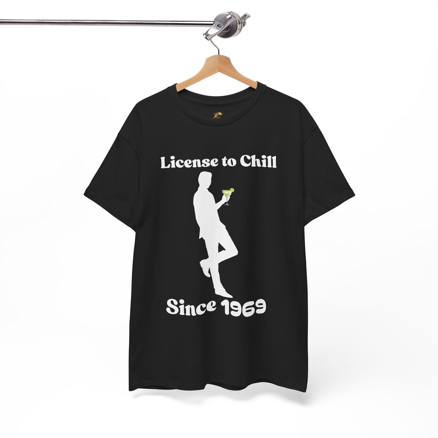 License to Chill T-Shirt with customizable year and margarita silhouette, perfect personalized birthday gift.