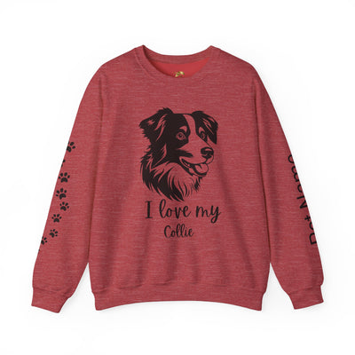 Collie Lover Sweatshirt, Pet's Name Personalized Gift Idea, Collie Dog Owner Apparel, Custom Dog Paw Print Jumper, Comfy Crewneck - NOTALIFY