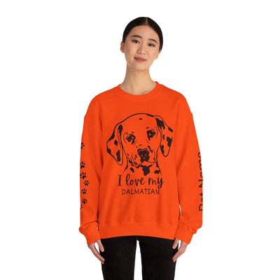 Damatian Dog Lover Sweatshirt, Pet's Name Personalized Gift Idea, Frenchie Dog Owner Apparel, Custom Dog Paw Print Jumper, Comfy Crewneck
