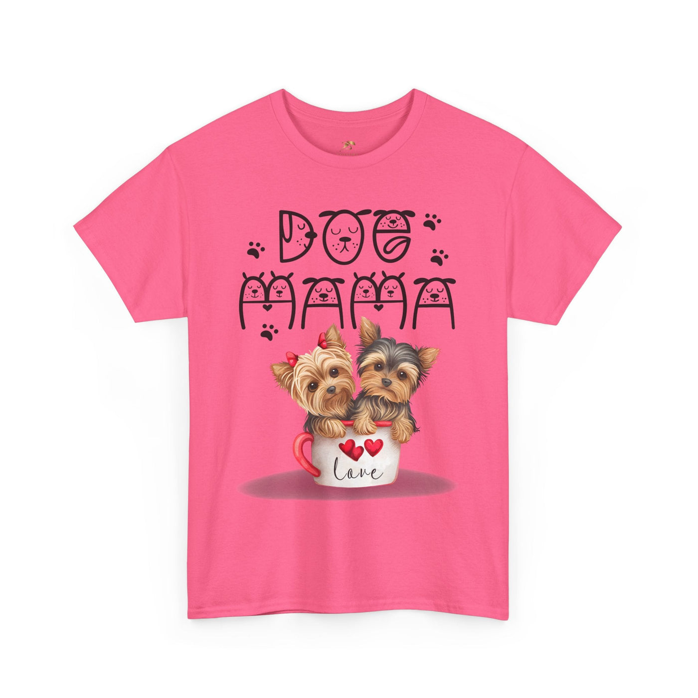 Dog Mama Unisex Tee with playful puppy design, perfect for dog lovers and pet parents.