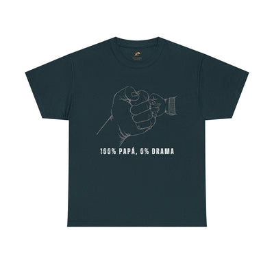100 Percent Papá 0 Percent Drama Shirt | Funny Spanish Dad Tee | Fathers Day Gift for Dad| Cool Latino Dad Shirt | Parent Humor Graphic Tee