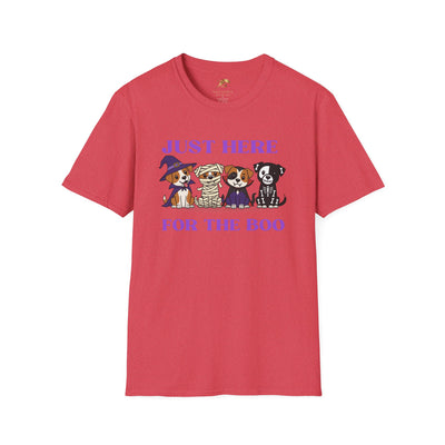 NOTALIFY Just Here for the Boo Dog Halloween TEE | Cute Puppy Costume | Soft Cotton | Fun Fall Outfit for Kids & Adults