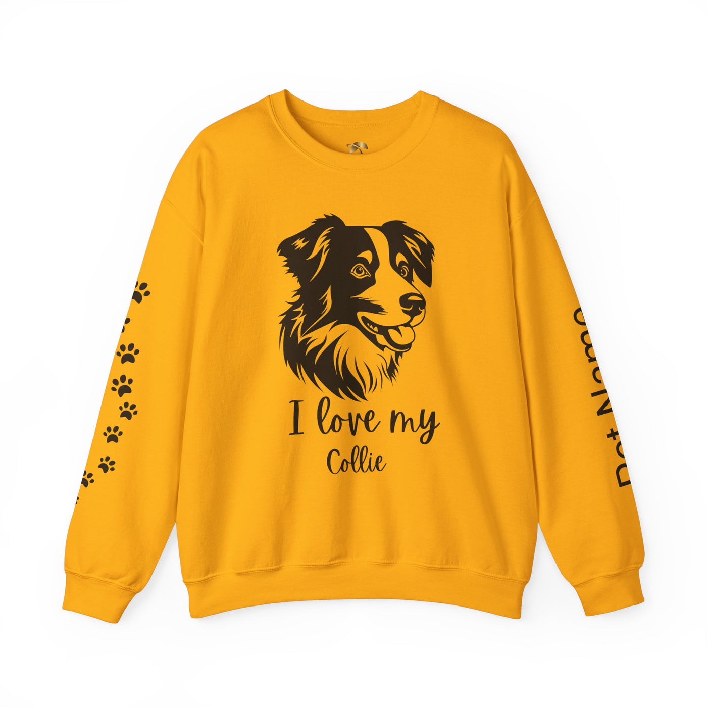 Collie Lover Sweatshirt, Pet's Name Personalized Gift Idea, Collie Dog Owner Apparel, Custom Dog Paw Print Jumper, Comfy Crewneck - NOTALIFY