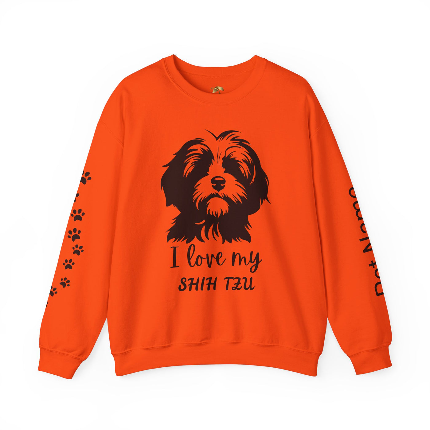 Shih Tzu Dog Lover Sweatshirt, Pet's Name Personalized Gift Idea, Frenchie Dog Owner Apparel, Custom Dog Paw Print Jumper, Comfy Crewneck