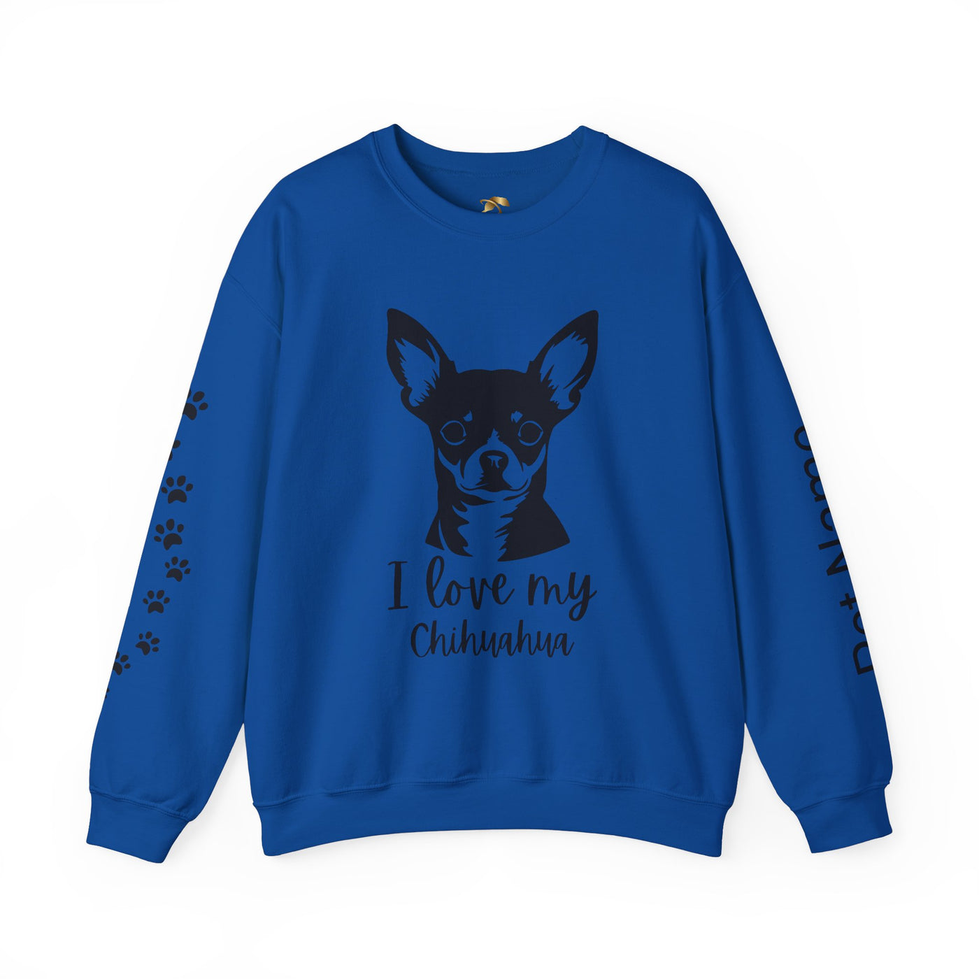 Chihuahua Lover Sweatshirt, Pet's Name Personalized Gift Idea, Chihuahua Dog Owner Apparel, Custom Dog Paw Print Jumper, Comfy Crewneck - NOTALIFY
