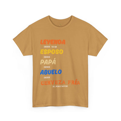Funny Grandpa Beer Shirt | Leyenda Desde Esposo Papá Abuelo Tee | Spanish Dad Gift | Fathers Day Latino Humor T-Shirt for Men | Gift for Dad