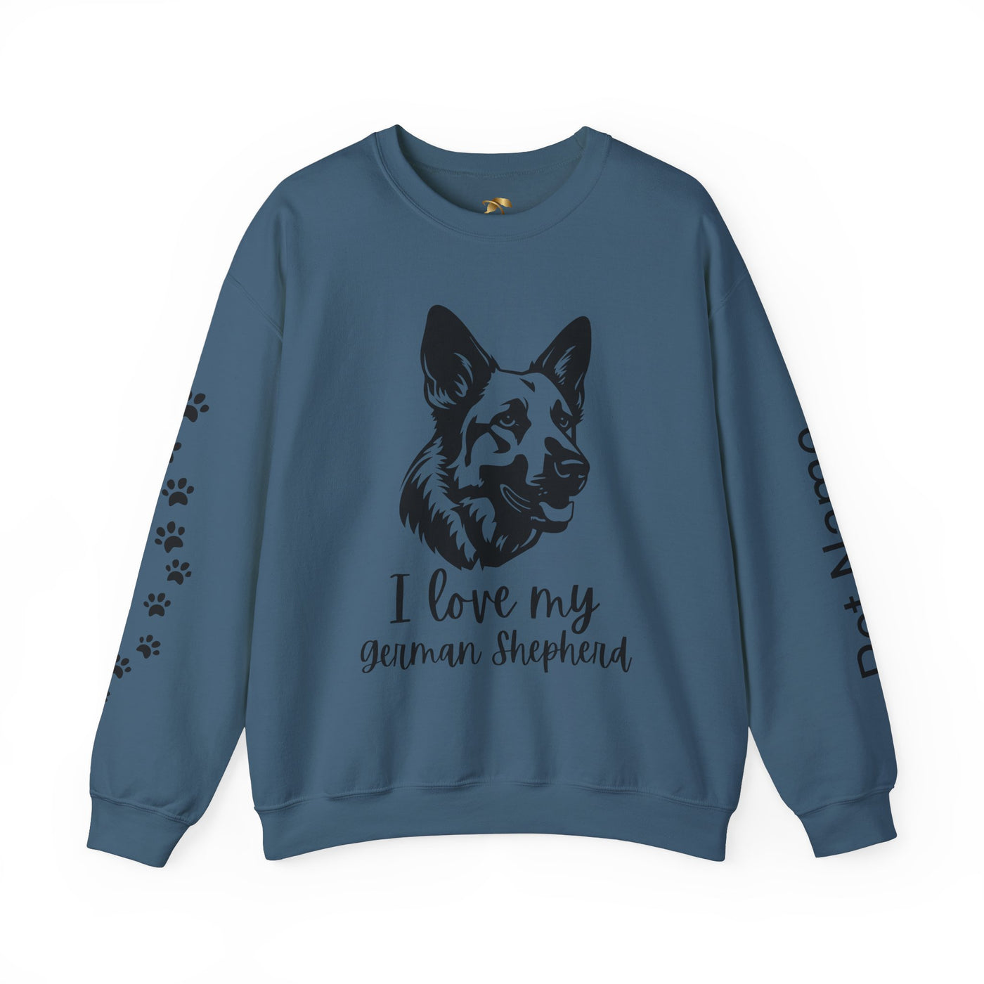 German Shepherd Lover Sweatshirt, Pet's Name Personalized, German Shepherd Dog Owner Apparel, Custom Dog Paw Print Jumper, Comfy Crewneck - NOTALIFY