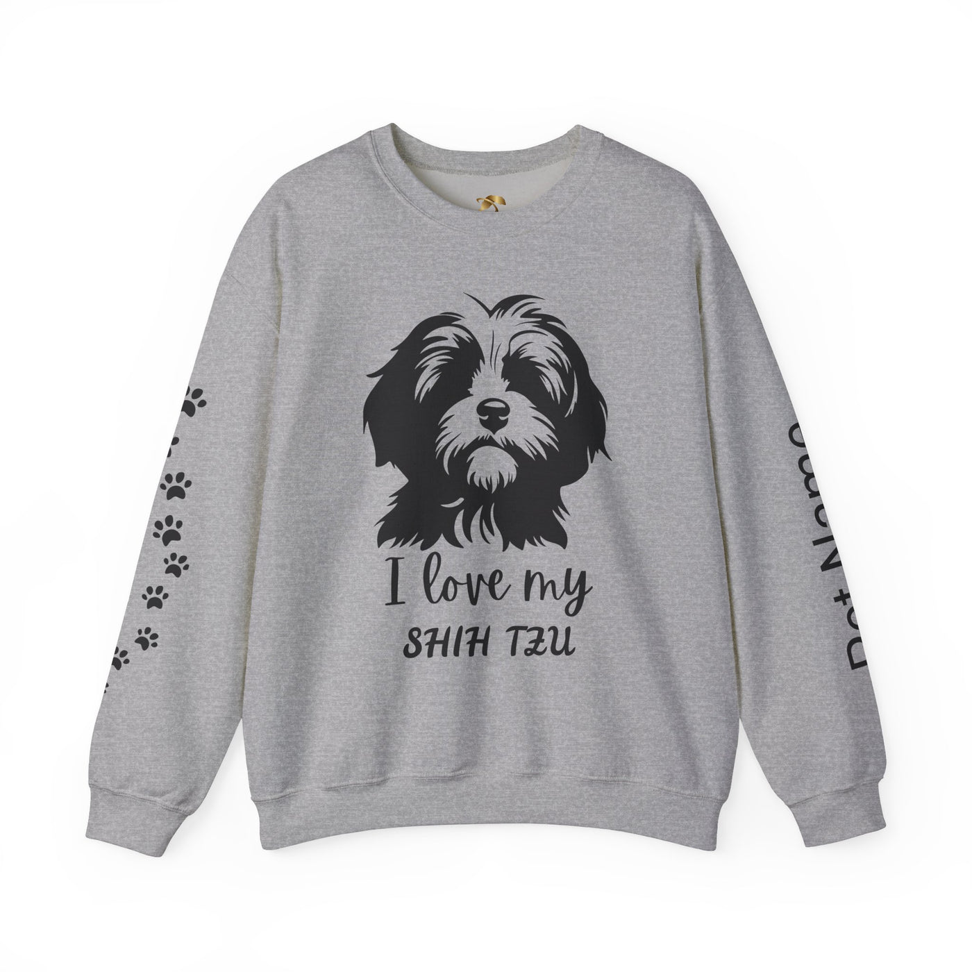 Shih Tzu Dog Lover Sweatshirt, Pet's Name Personalized Gift Idea, Frenchie Dog Owner Apparel, Custom Dog Paw Print Jumper, Comfy Crewneck