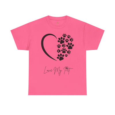 Pet Lover Unisex Heavy Cotton Tee, Love My Pet Shirt, Dog Cat Owner Gift, Animal Lover Apparel, Pet Tee - NOTALIFY