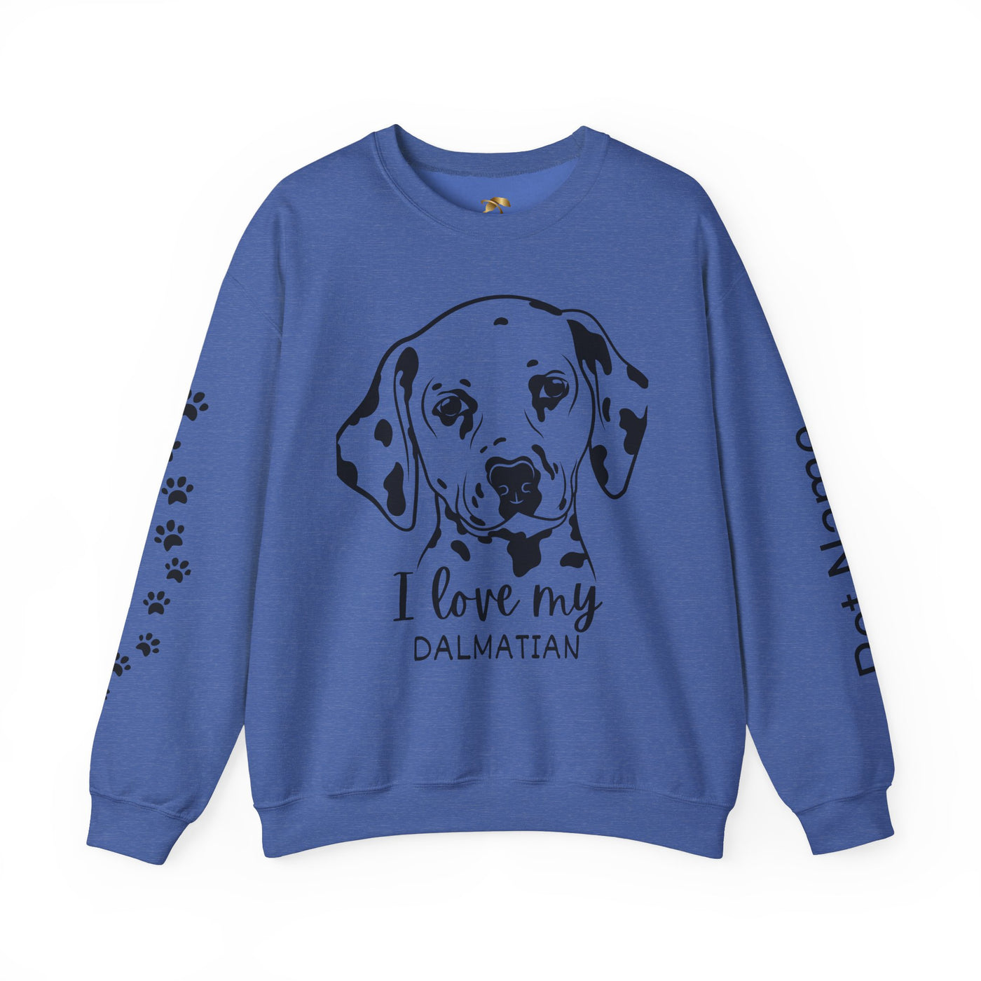 Damatian Dog Lover Sweatshirt, Pet's Name Personalized Gift Idea, Frenchie Dog Owner Apparel, Custom Dog Paw Print Jumper, Comfy Crewneck