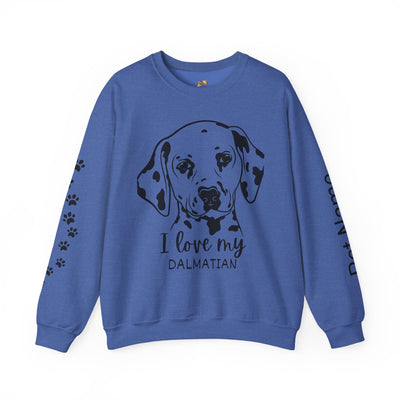 Damatian Dog Lover Sweatshirt, Pet's Name Personalized Gift Idea, Frenchie Dog Owner Apparel, Custom Dog Paw Print Jumper, Comfy Crewneck