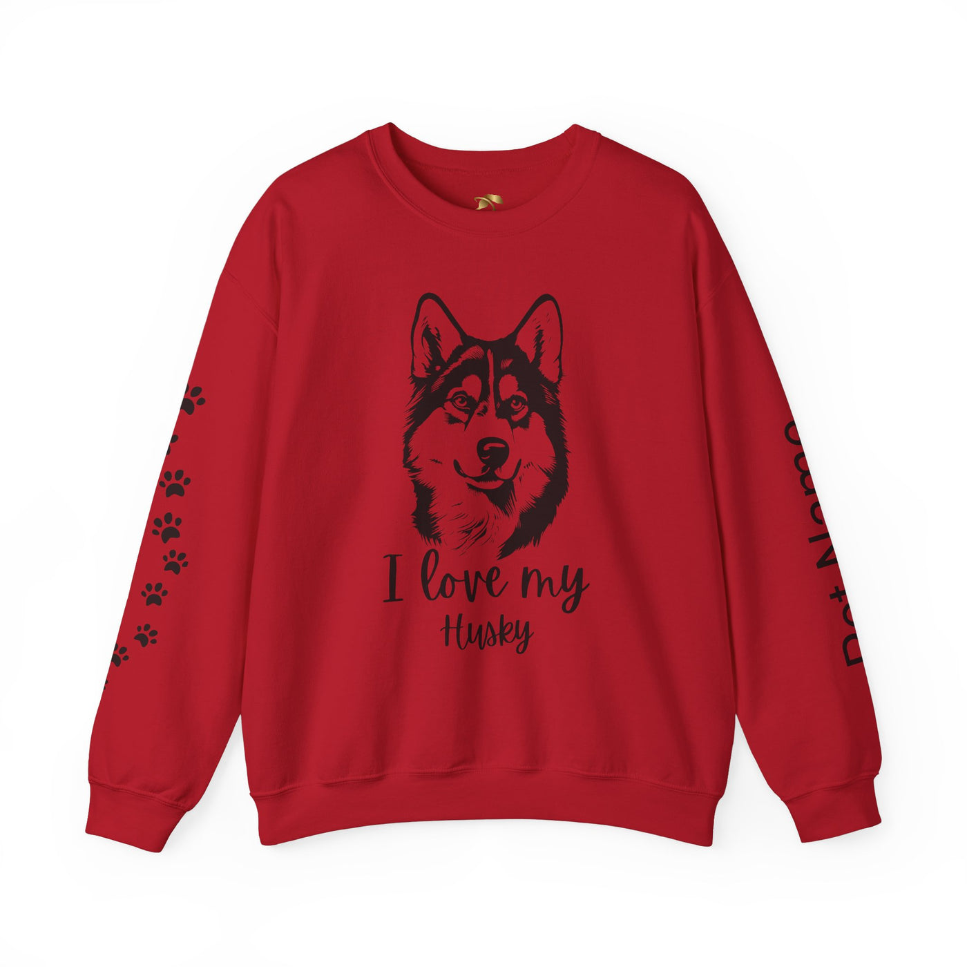 Husky Lover Sweatshirt, Pet's Name Personalized Gift Idea, Husky Dog Owner Apparel, Custom Dog Paw Print Jumper, Comfy Crewneck - NOTALIFY