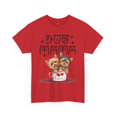 Dog Mama Unisex Tee with animal print design, perfect gift for dog lovers.