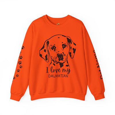 Damatian Dog Lover Sweatshirt, Pet's Name Personalized Gift Idea, Frenchie Dog Owner Apparel, Custom Dog Paw Print Jumper, Comfy Crewneck