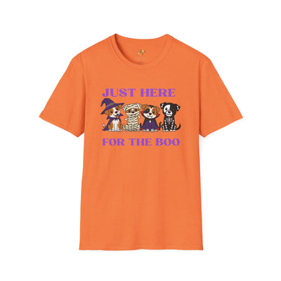NOTALIFY Just Here for the Boo Dog Halloween TEE | Cute Puppy Costume | Soft Cotton | Fun Fall Outfit for Kids & Adults