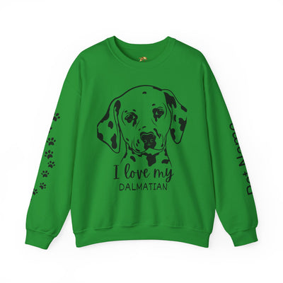 Damatian Dog Lover Sweatshirt, Pet's Name Personalized Gift Idea, Frenchie Dog Owner Apparel, Custom Dog Paw Print Jumper, Comfy Crewneck