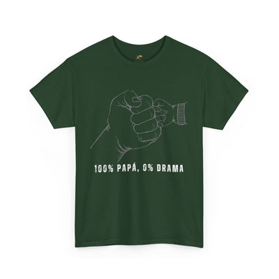 100 Percent Papá 0 Percent Drama Shirt | Funny Spanish Dad Tee | Fathers Day Gift for Dad| Cool Latino Dad Shirt | Parent Humor Graphic Tee