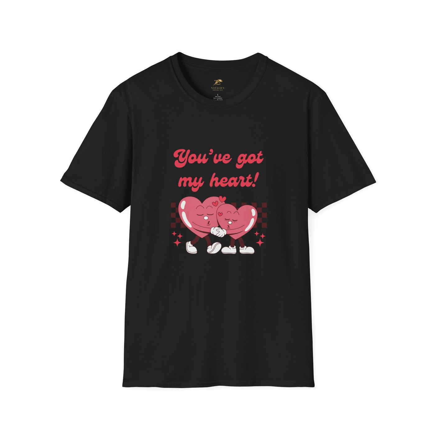 Unisex Softstyle Heart Graphic Tee with "You've got my heart" design, perfect for Valentine's Day.