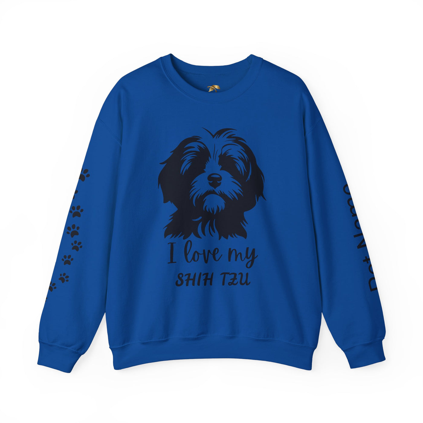 Shih Tzu Dog Lover Sweatshirt, Pet's Name Personalized Gift Idea, Frenchie Dog Owner Apparel, Custom Dog Paw Print Jumper, Comfy Crewneck