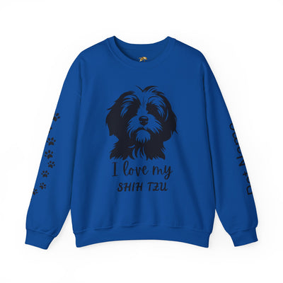 Shih Tzu Dog Lover Sweatshirt, Pet's Name Personalized Gift Idea, Frenchie Dog Owner Apparel, Custom Dog Paw Print Jumper, Comfy Crewneck