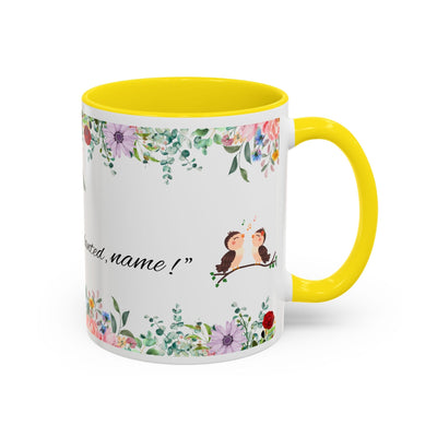 Mug, Inspirational Ceramic Cup w/ Flower Design, Bloom where you are p