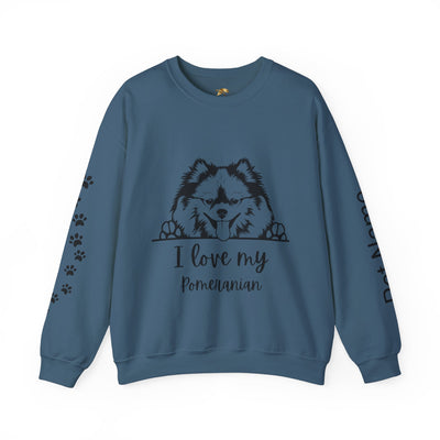 Pomeranian Lover Sweatshirt, Pet's Name Personalized Gift Idea, Pomeranian Dog Owner Apparel, Custom Dog Paw Print Jumper, Comfy Crewneck - NOTALIFY