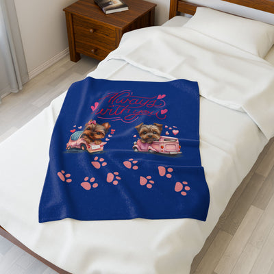 Cozy Pet Lover's Blanket - Always with You, Plush Throw for Home, Dog Lover Gift, Cute Puppy Decor, Heartwarming Gift - NOTALIFY